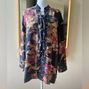 Chicos silk asian inspired blouse size 0